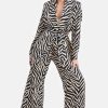 zebra satin two piece set