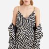 zebra satin two piece set