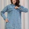 embellished denim two piece set