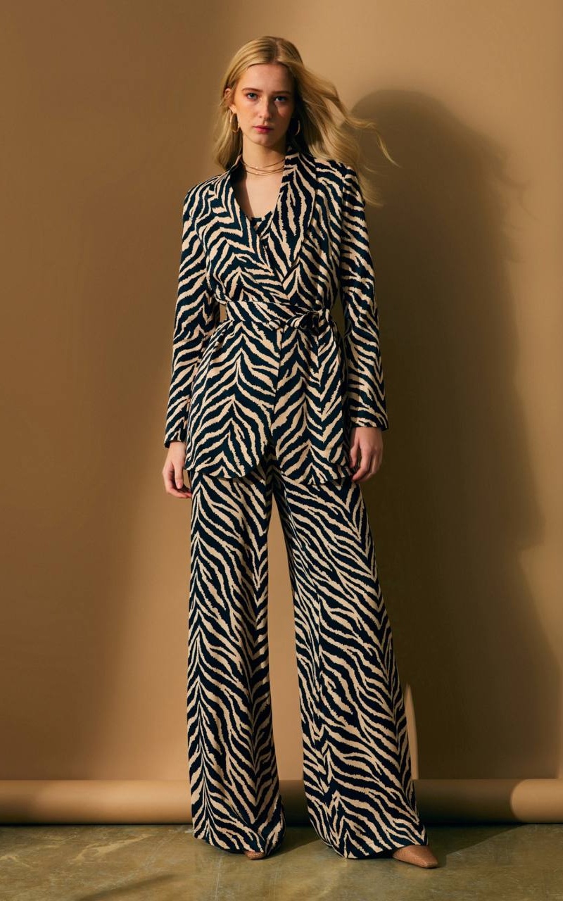 zebra satin two piece set