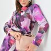 printed chiffon pleated dress