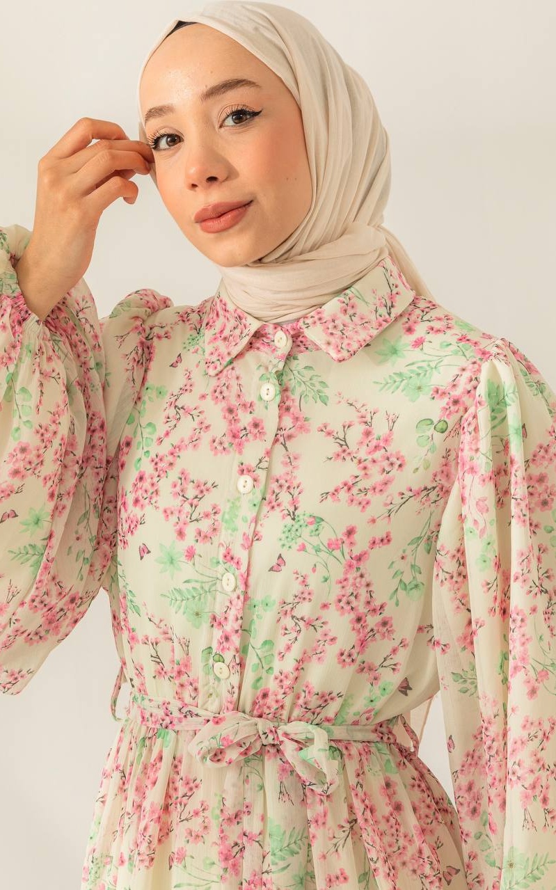 floral chiffon maxi dress