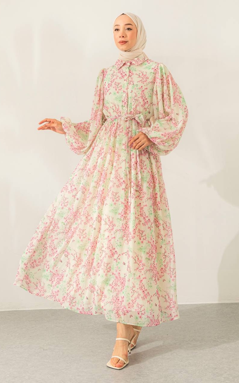 floral chiffon maxi dress