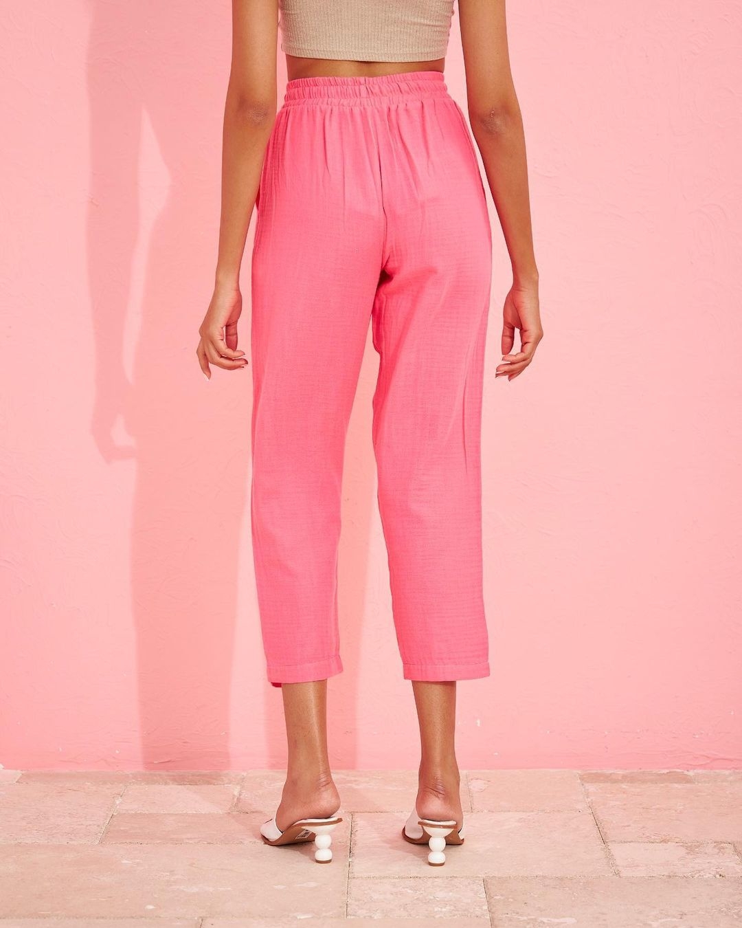 linen drawstring cropped pants linen drawstring cropped pants