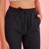 linen drawstring cropped pants