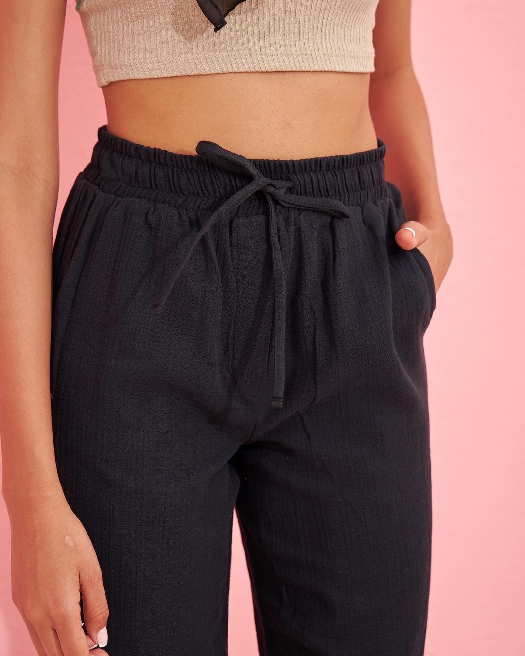 linen drawstring cropped pants linen drawstring cropped pants