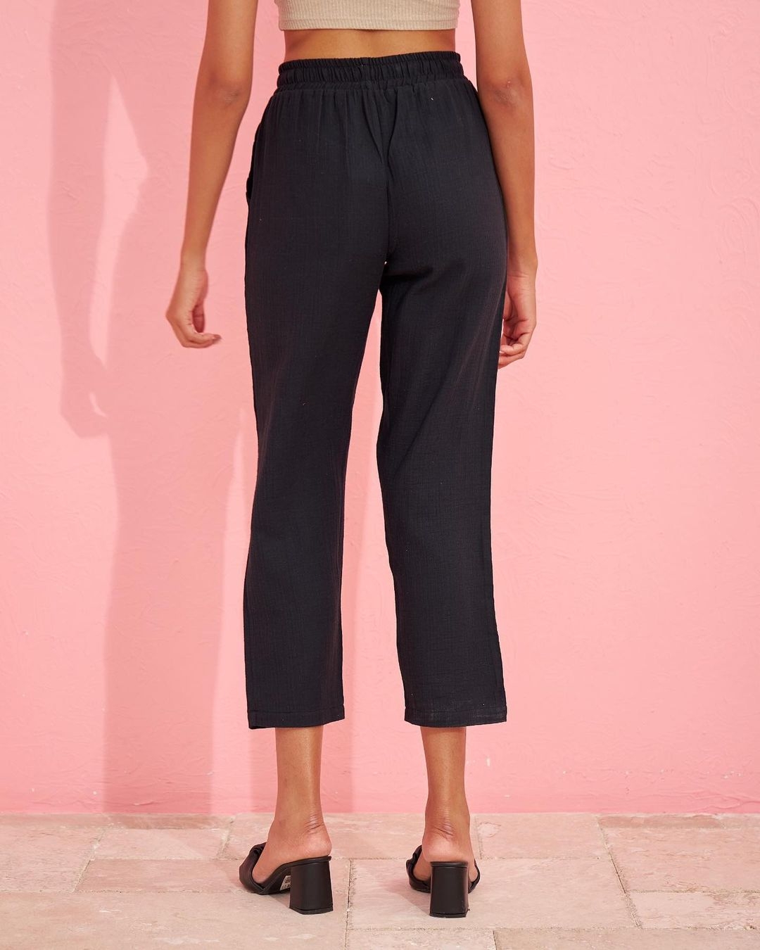 linen drawstring cropped pants linen drawstring cropped pants