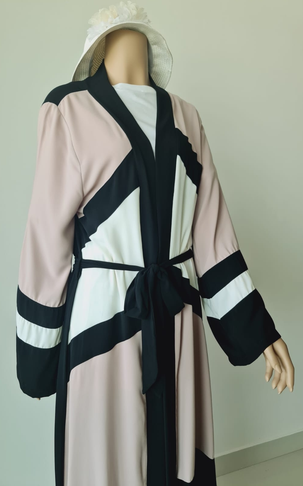 black crepe jacquard abaya