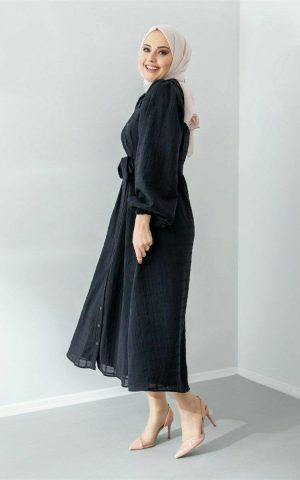 soft collared textured maxi dress