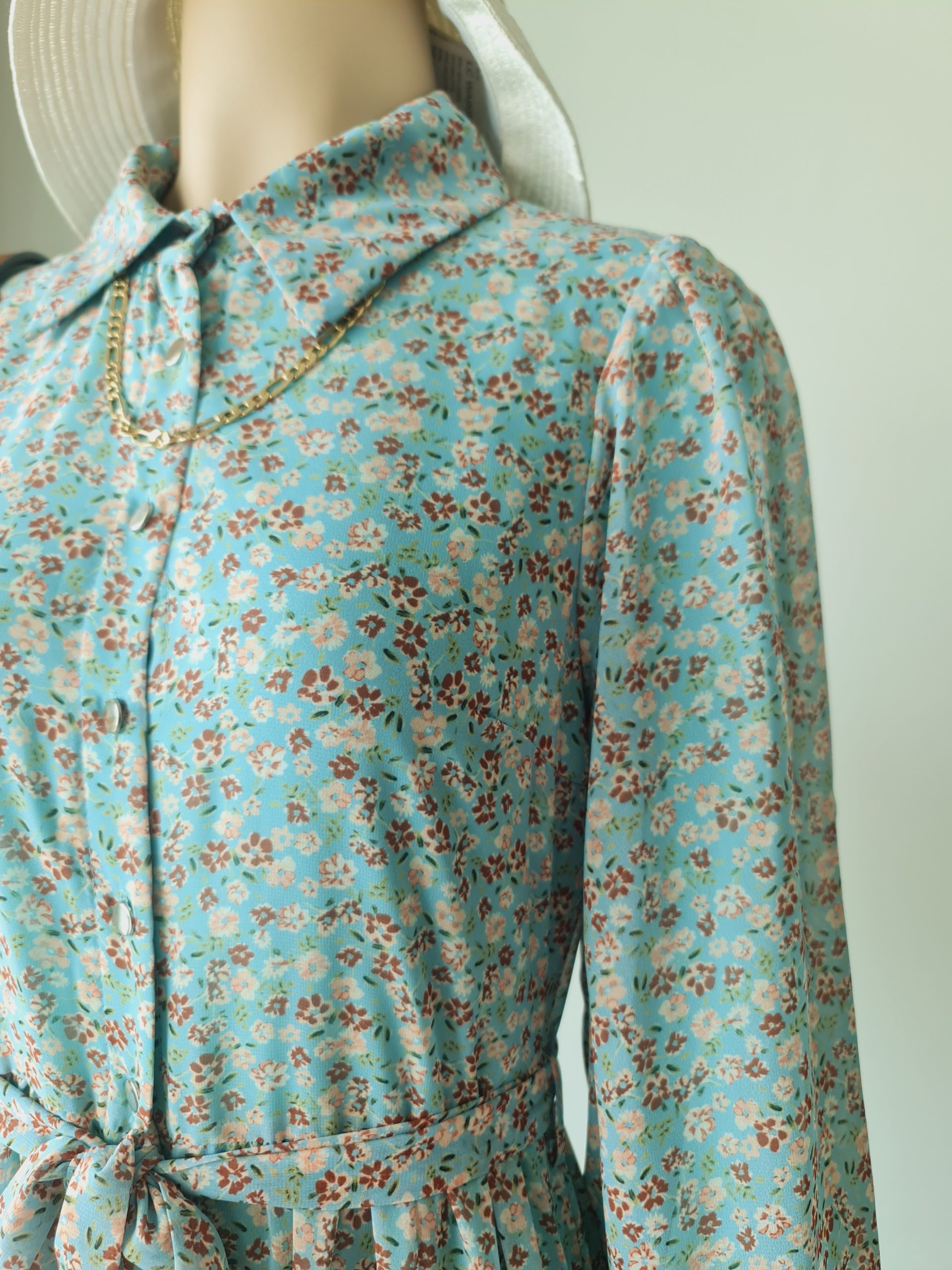 floral button down chiffon maxi dress