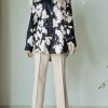 printed satin long shirt