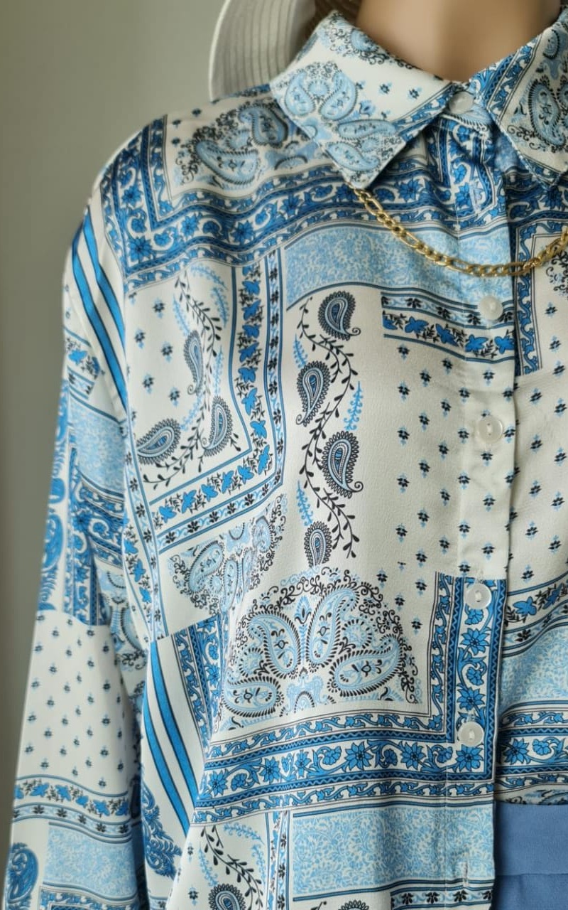 blue paisley shirt & pants set blue paisley shirt & pants set