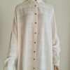 light linen shirt with natural stripe texture