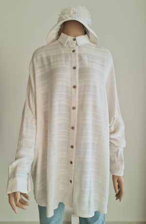 light linen shirt with natural stripe texture