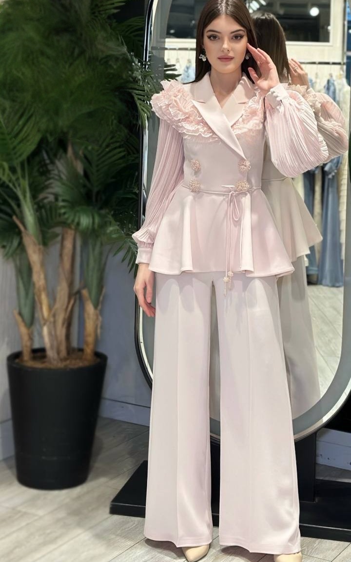 rose luxe two piece suit